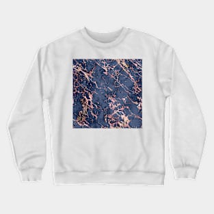 Blue Navy, Gold, and Pink Marble Crewneck Sweatshirt